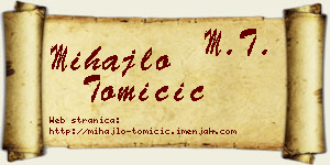 Mihajlo Tomičić vizit kartica